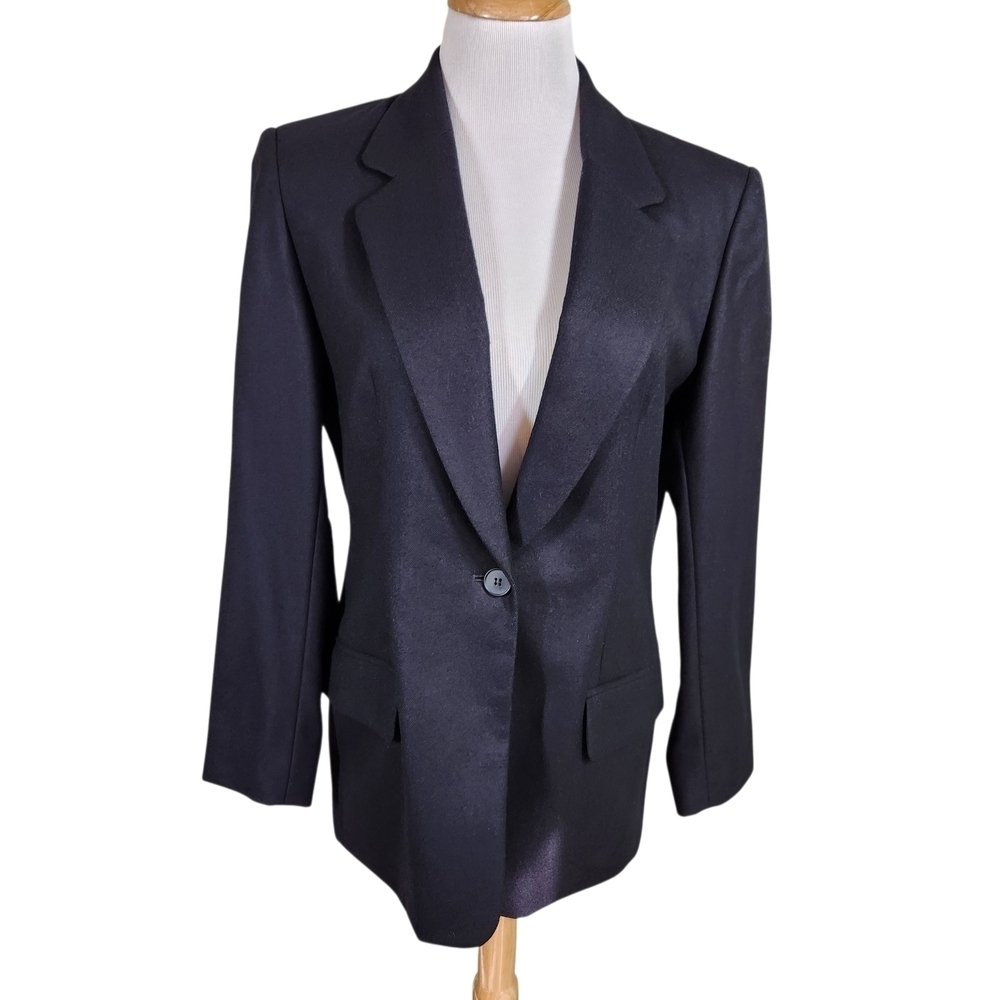 Vintage Pendleton  Black 100% Virgin Wool Blazer Jacket, Sz 10